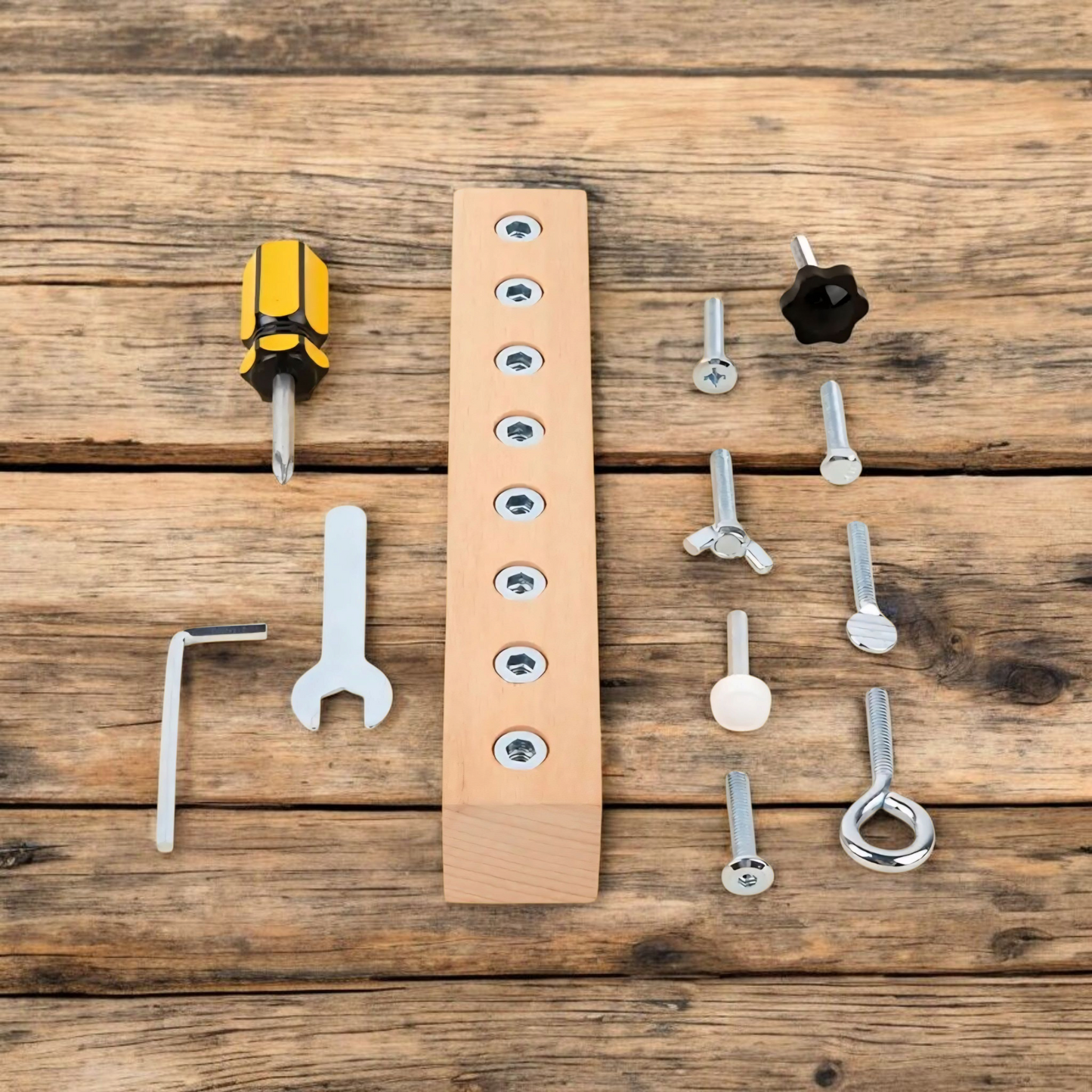 Wooden Screwdriver Board Set β Montessori Busy Board for Kids 3+