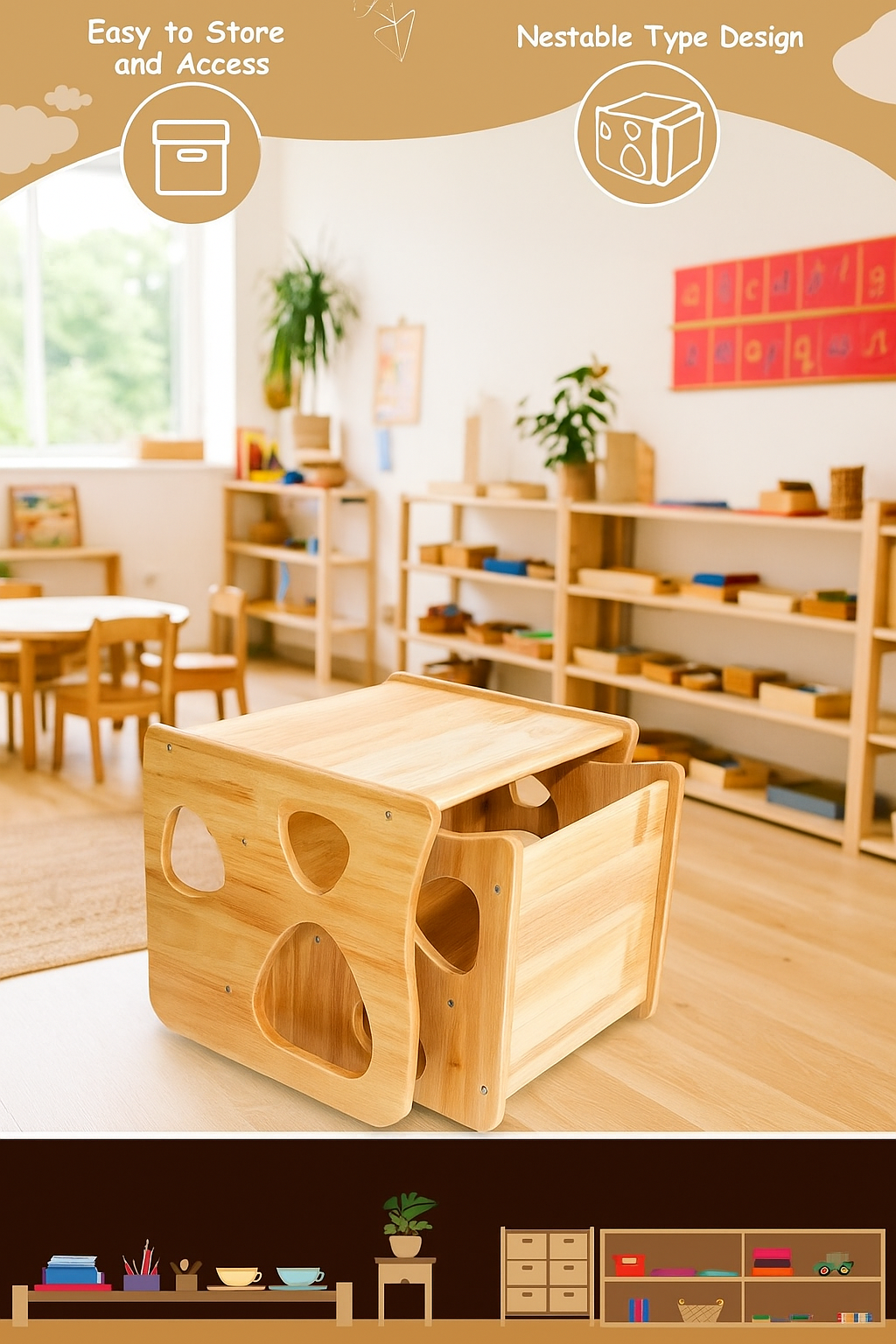 Montessori Weaning Table and Chair Set
