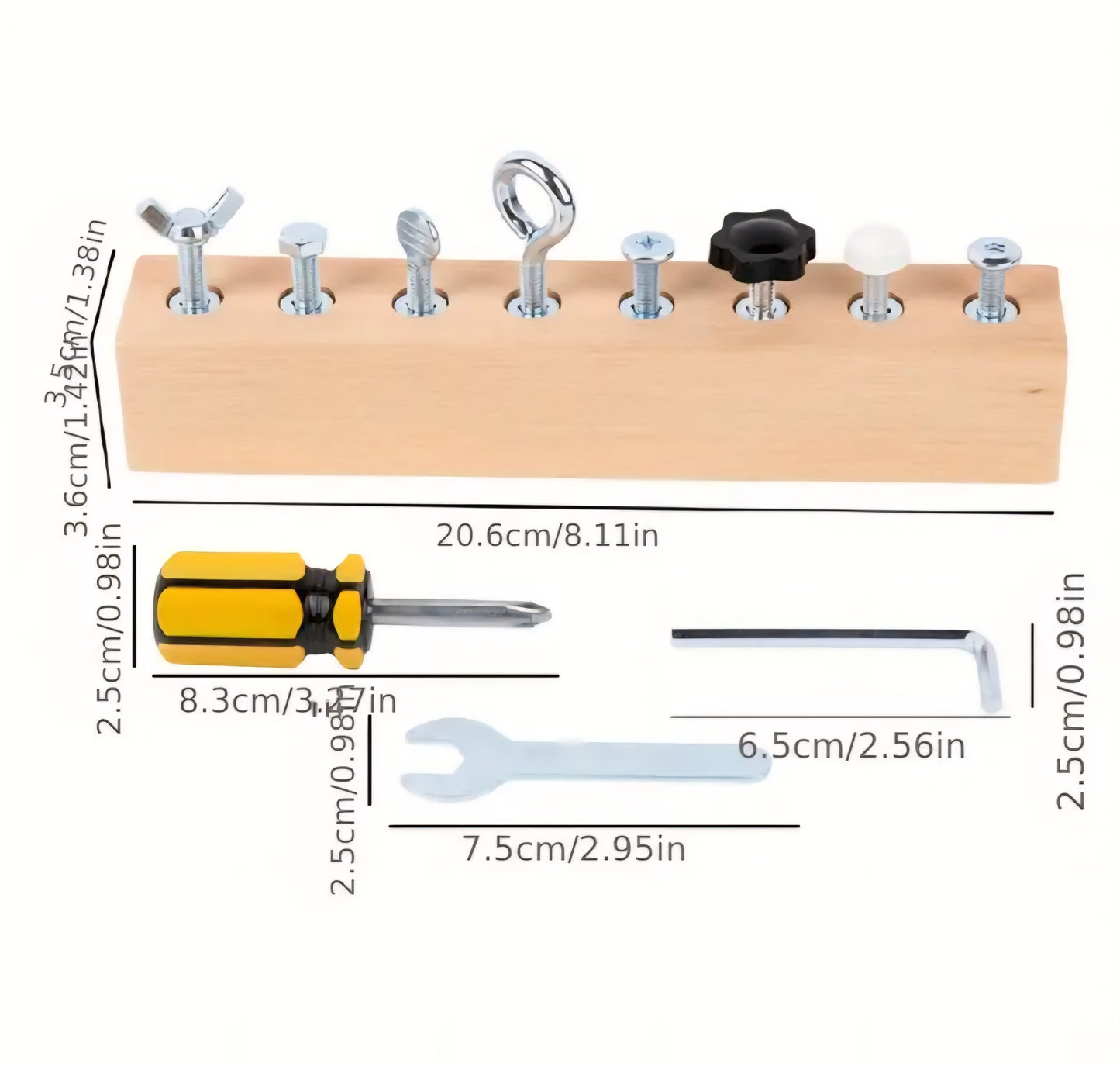 Wooden Screwdriver Board Set β Montessori Busy Board for Kids 3+