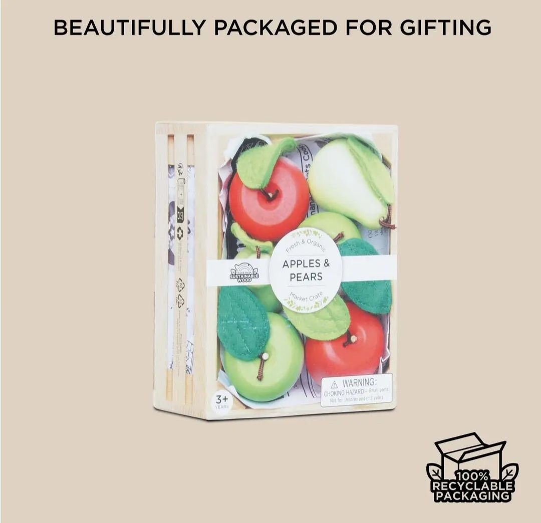 Orchard Fruits Crate – Wooden Pretend Play Set