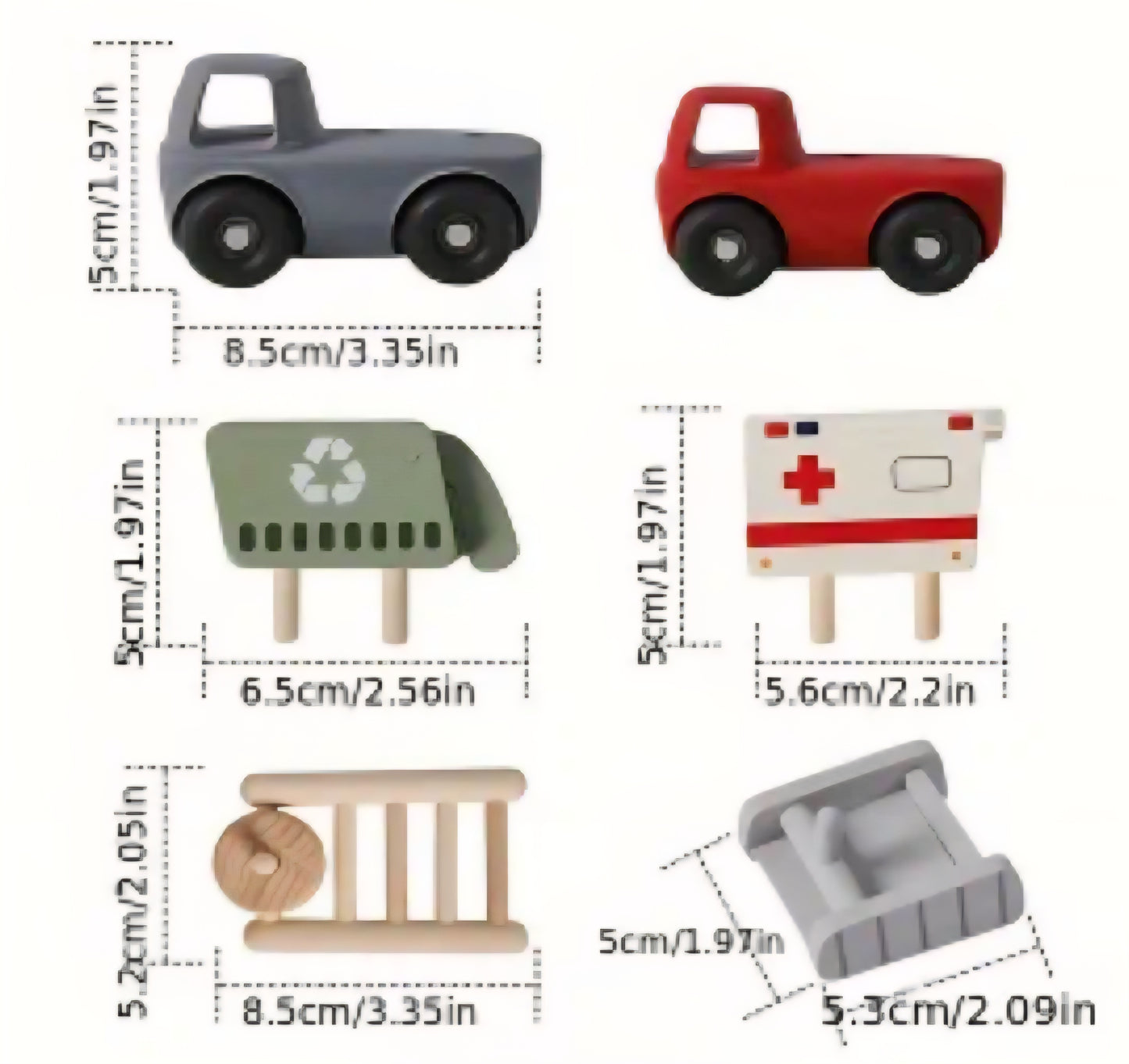 Mix & Match Silicone & Wood Vehicle Set