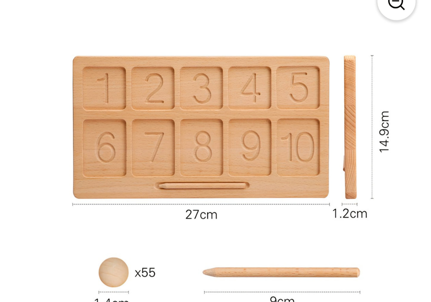 š¢ Wooden Montessori Number Tracing & Counting Board with Beads šæ