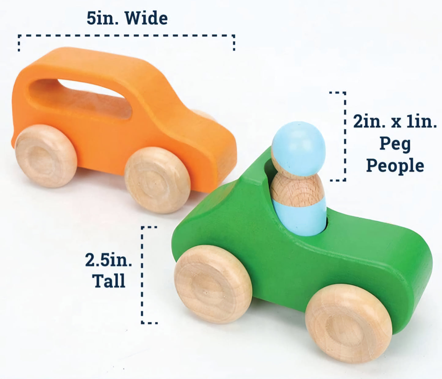 Wooden Peg Doll Cars β 10-Piece Nature Play Set