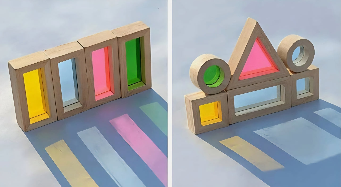 Rainbow Window Wooden Building Blocks – 24 Piece Set