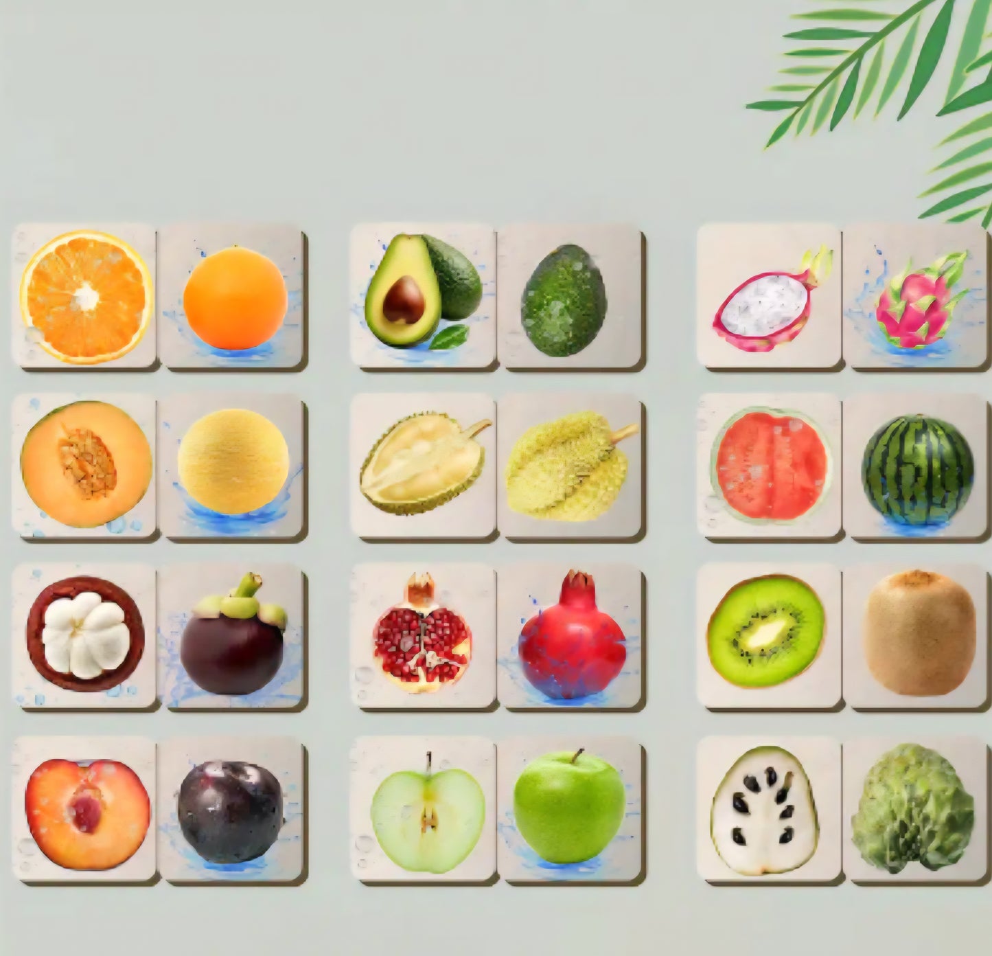 Wooden Fruits Memory Game – Montessori Matching Cards for Toddlers