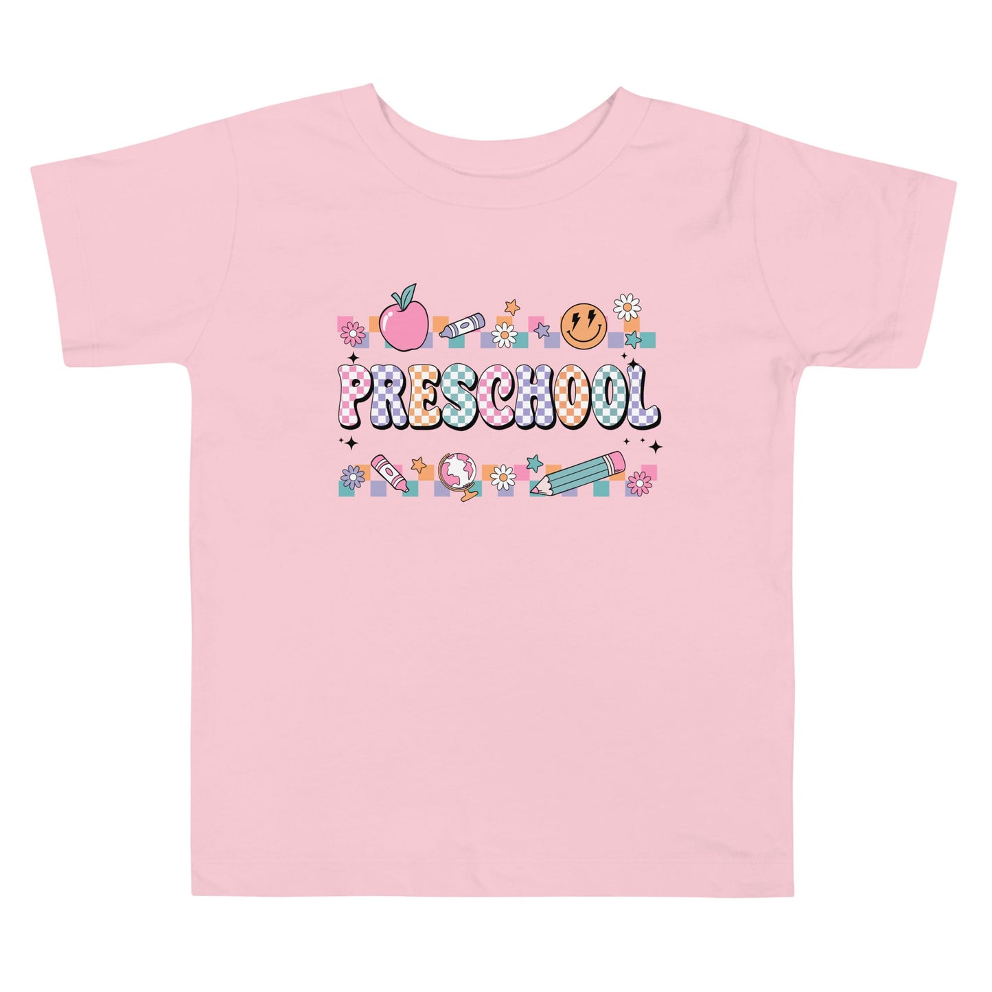 Preschool T-Shirt Retro Checker Top, Back to School, Toddler Short Sleeve Tee