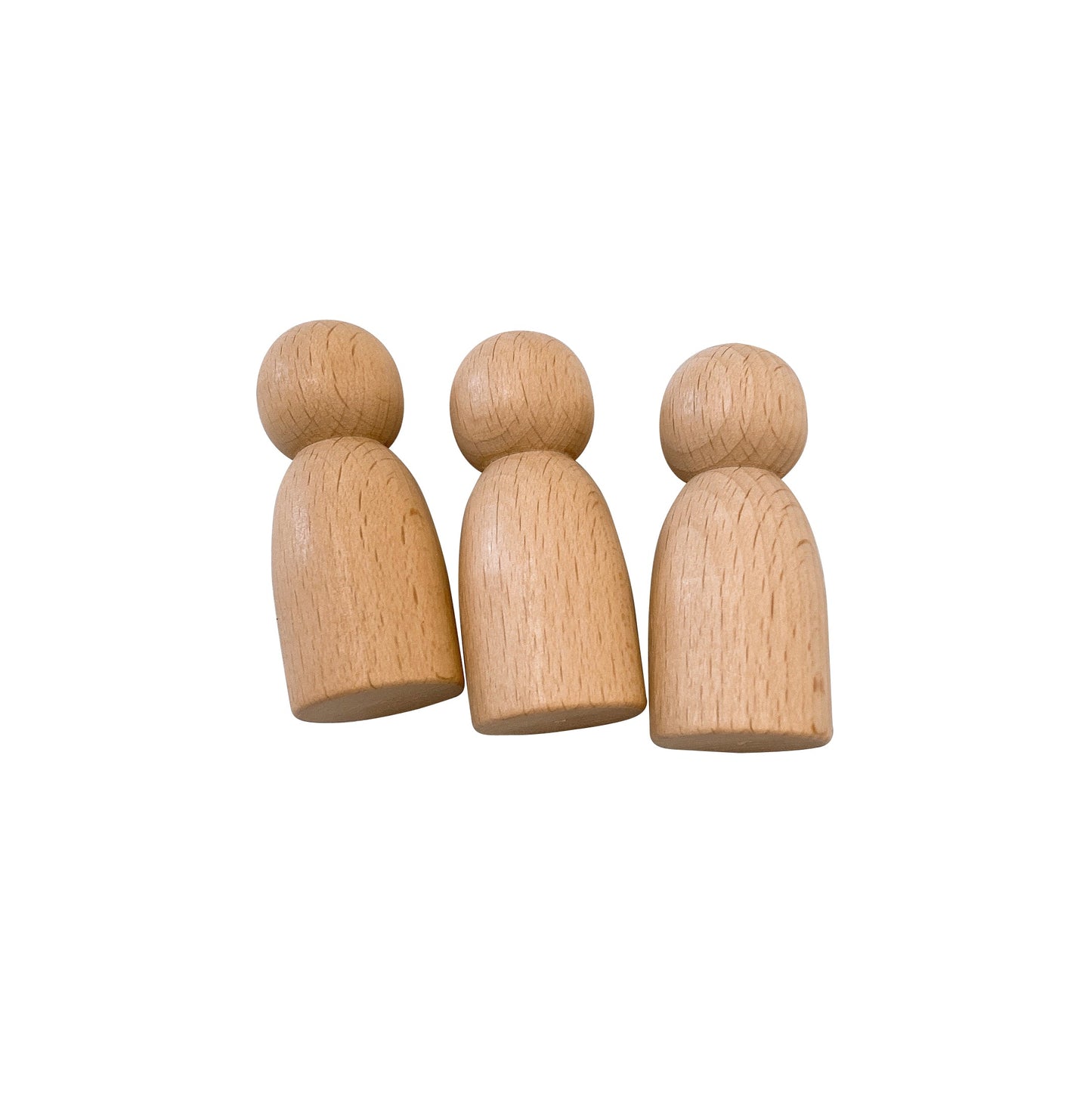 7 Pcs Natural Wooden Cars Set with 3 pcs Peg Dolls