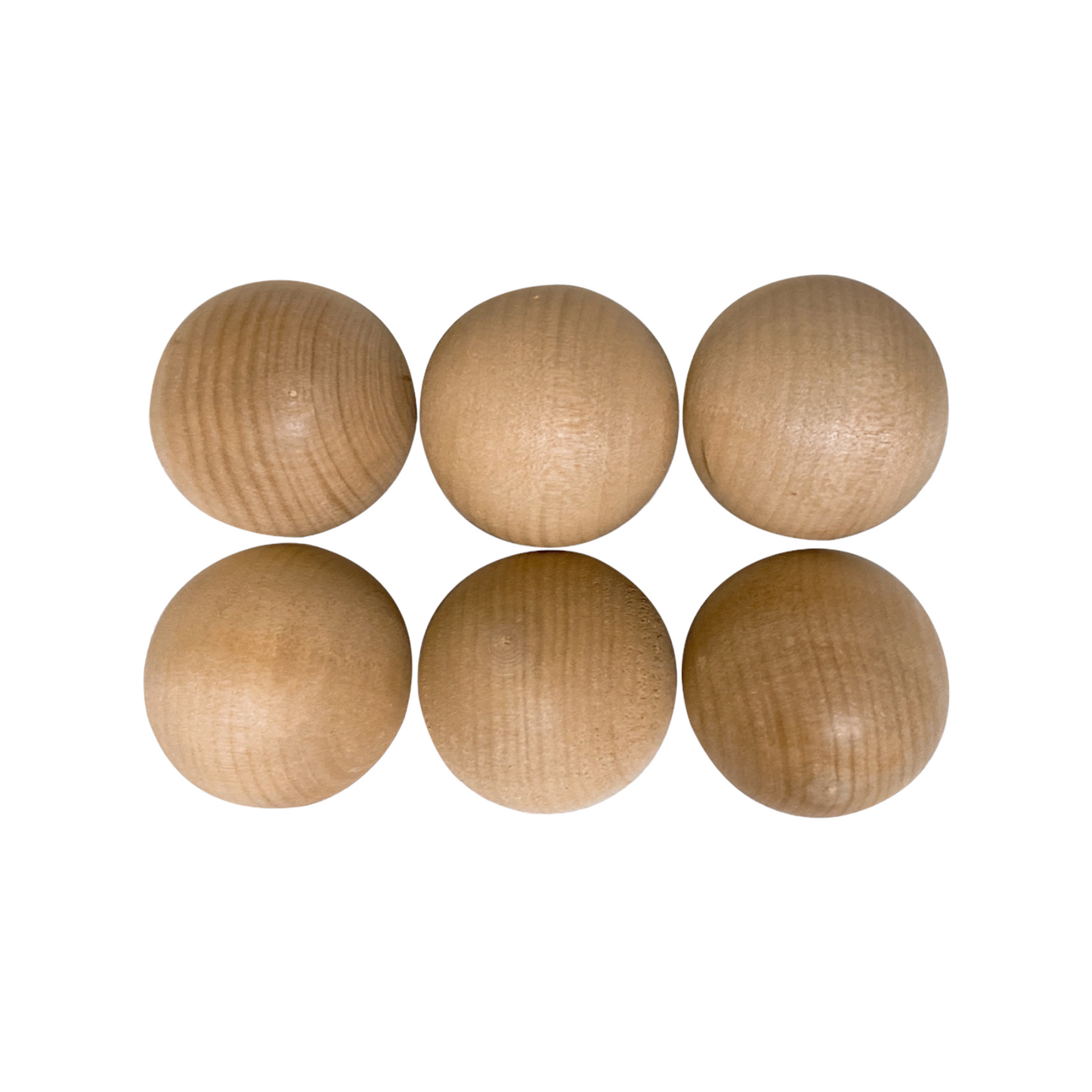 6 Pcs Wooden Balls in Natural Color Diameter 1.8 inches