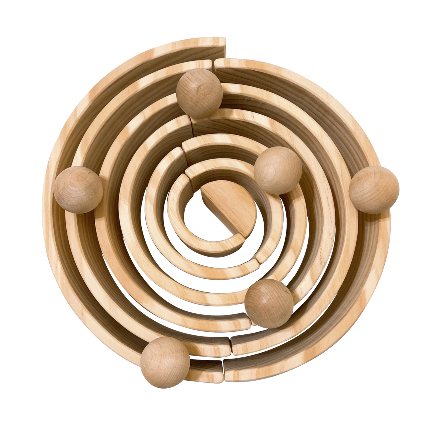 6 Pcs Wooden Balls in Natural Color Diameter 1.8 inches