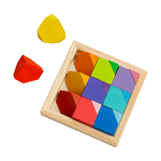 **Pre-order (Ships in 2-3 Weeks)**18 Pcs Wooden Cornerstone Building Blocks Set in Primary Rainbow Colors