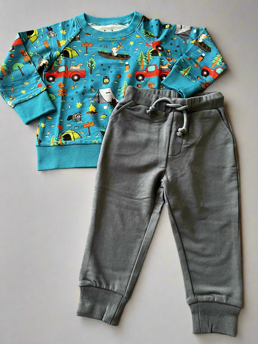 Popoki Gray Bamboo French Terry Joggers Pants