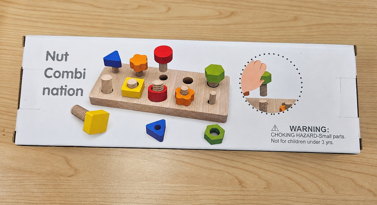 Montessori Wooden Nut & Bolts Toy