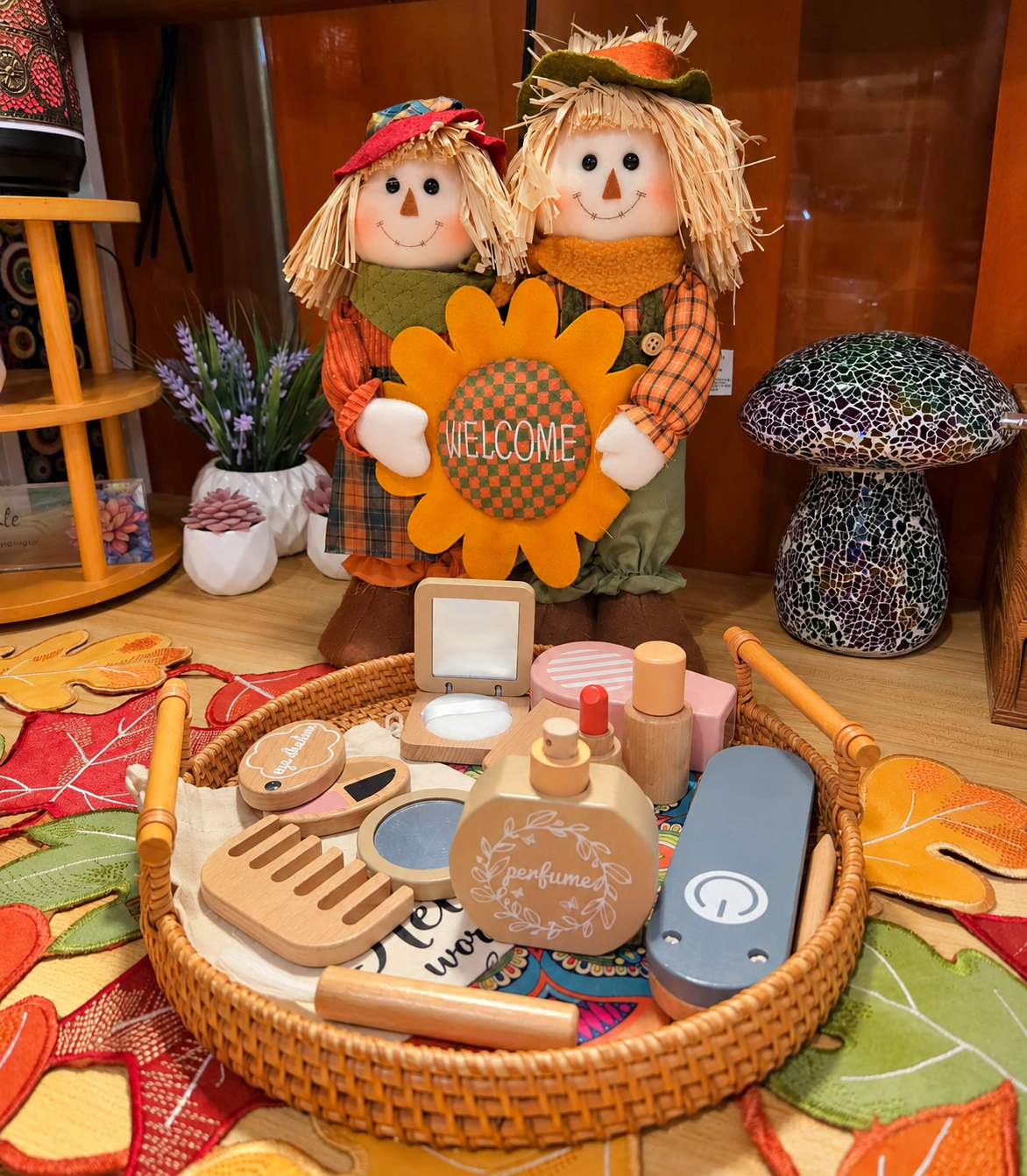 Top Seller! Natural Wooden Makeup Toy Set – 13-Piece Pretend Play Beauty Kit for Kids