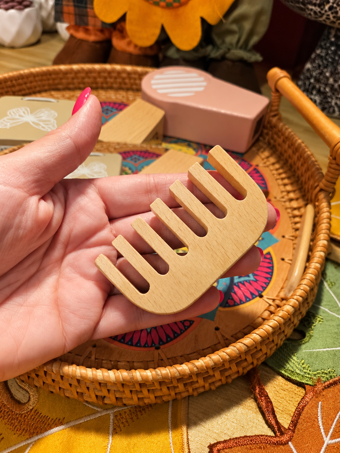 Top Seller! Natural Wooden Makeup Toy Set – 13-Piece Pretend Play Beauty Kit for Kids