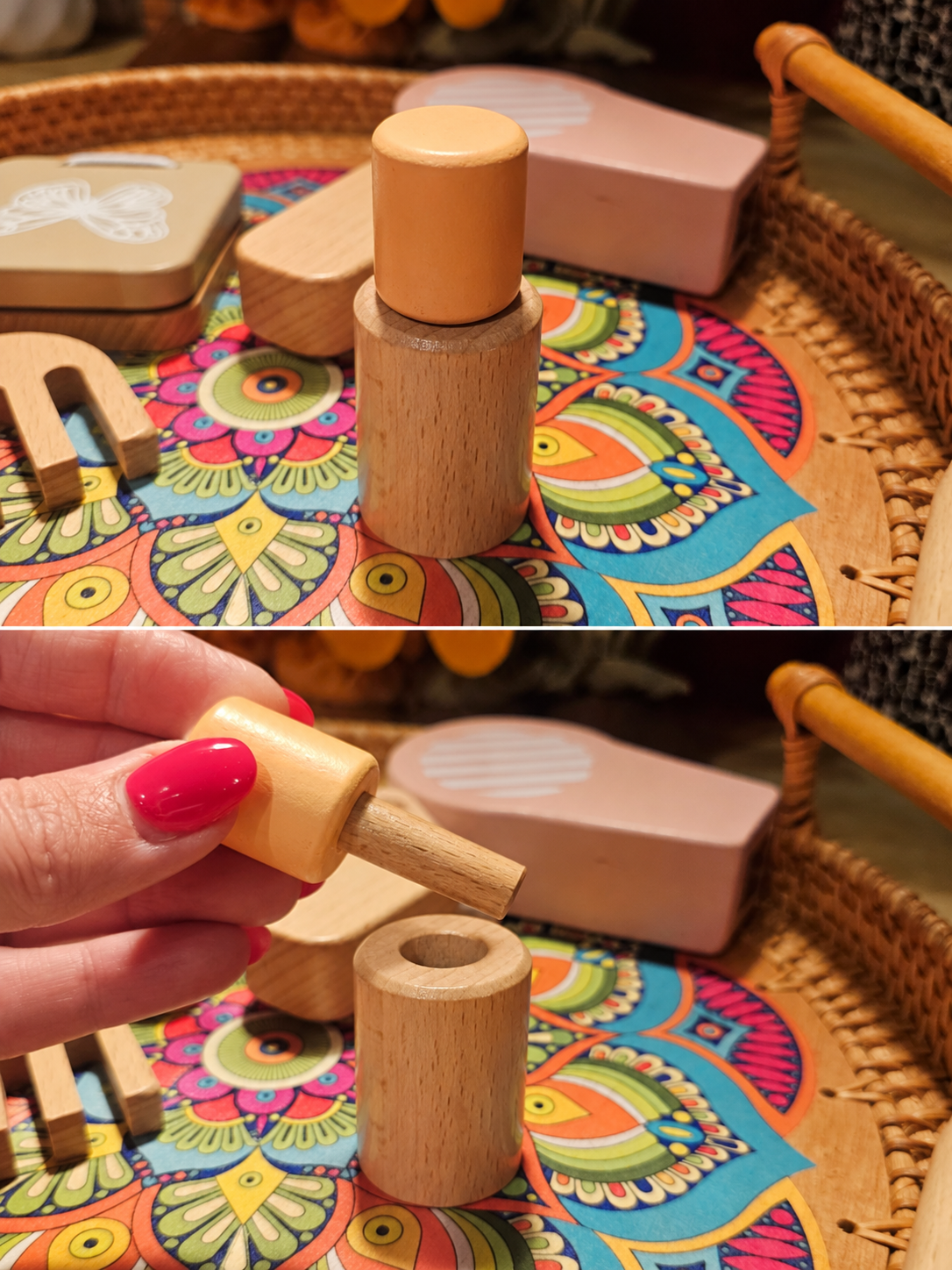 Top Seller! Natural Wooden Makeup Toy Set – 13-Piece Pretend Play Beauty Kit for Kids