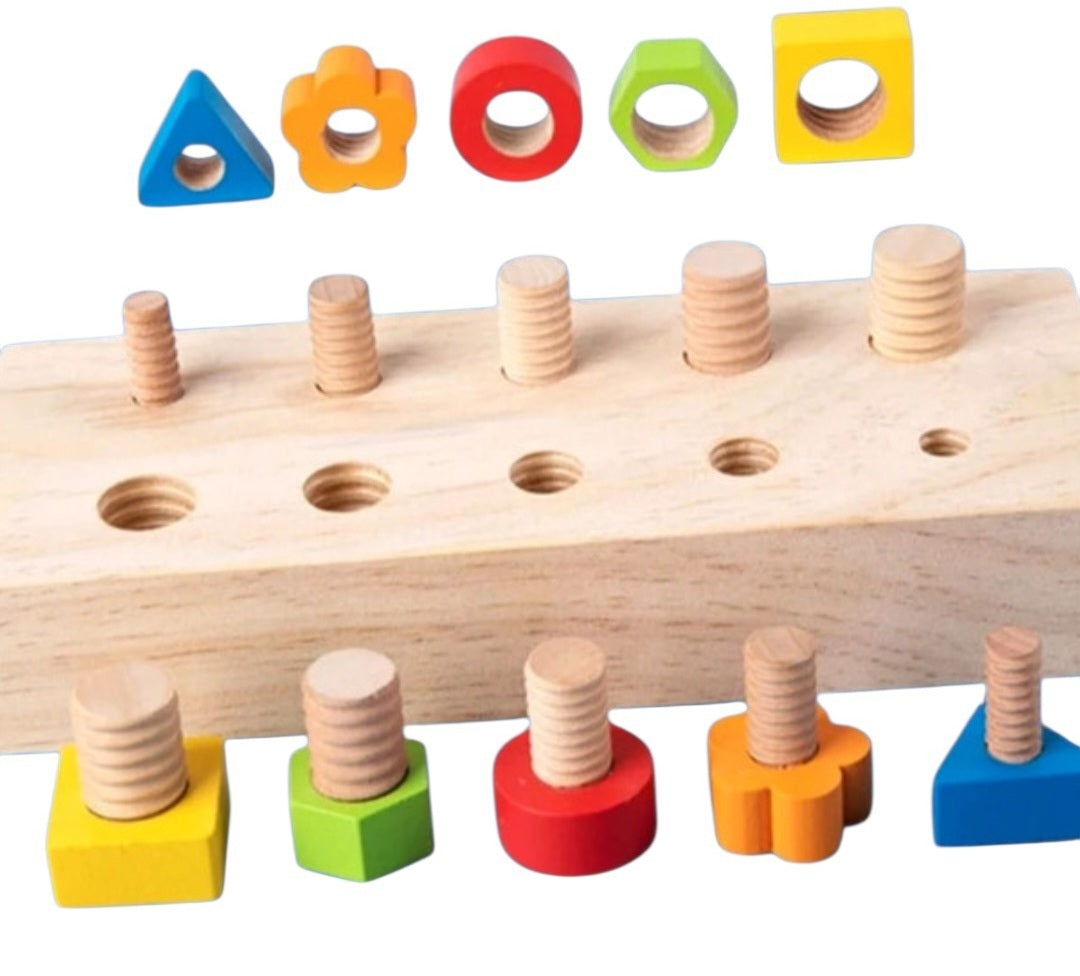 Montessori Wooden Nut & Bolts Toy