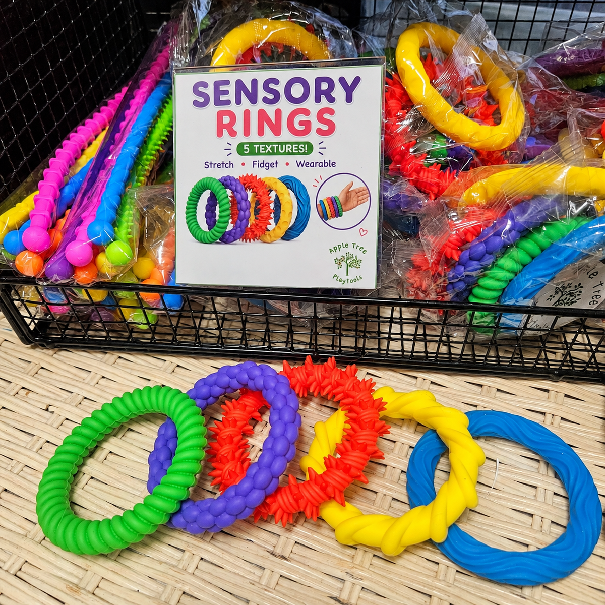 Textured Stretchy Sensory Bracelets – Set of 5