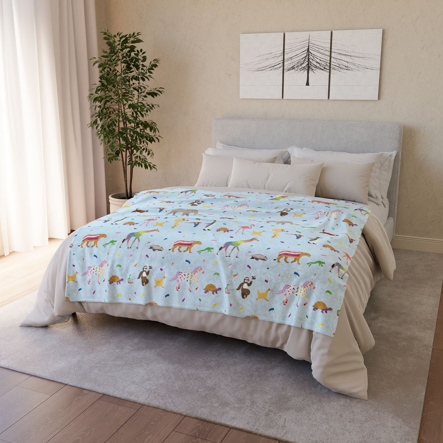 Rainbow on my Parade Pride 2025 Rainbow Flag Cozy Throw Blanket 50"x60"