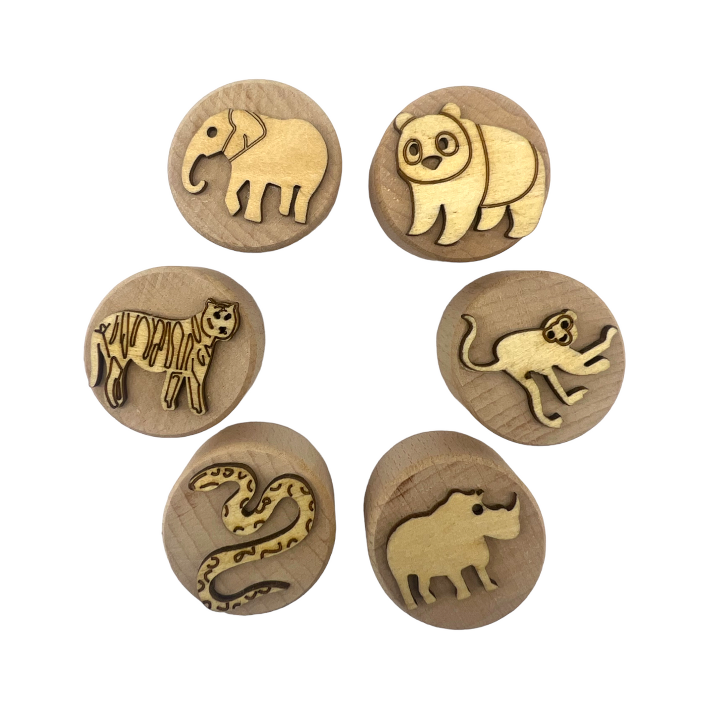 **Pre-order (Ships in 3-4 Weeks)**Wooden Playdough Stampers Set