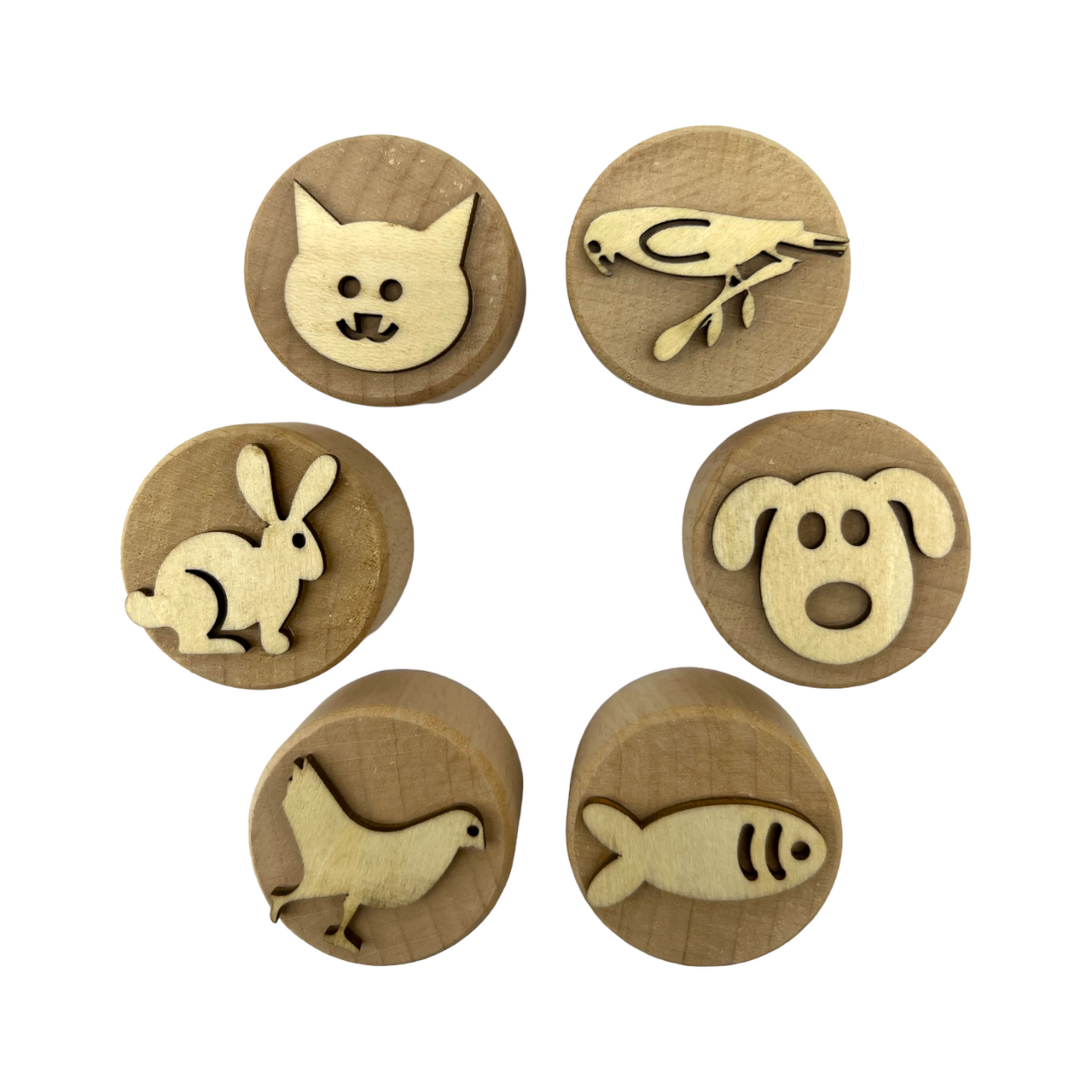 **Pre-order (Ships in 3-4 Weeks)**Wooden Playdough Stampers Set