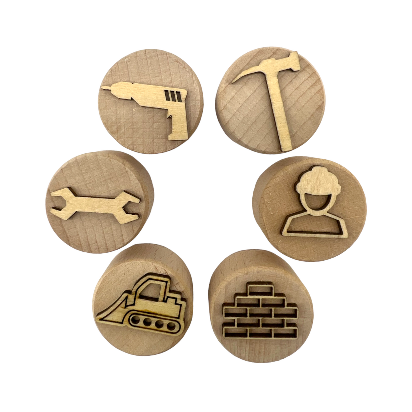 **Pre-order (Ships in 3-4 Weeks)**Wooden Playdough Stampers Set