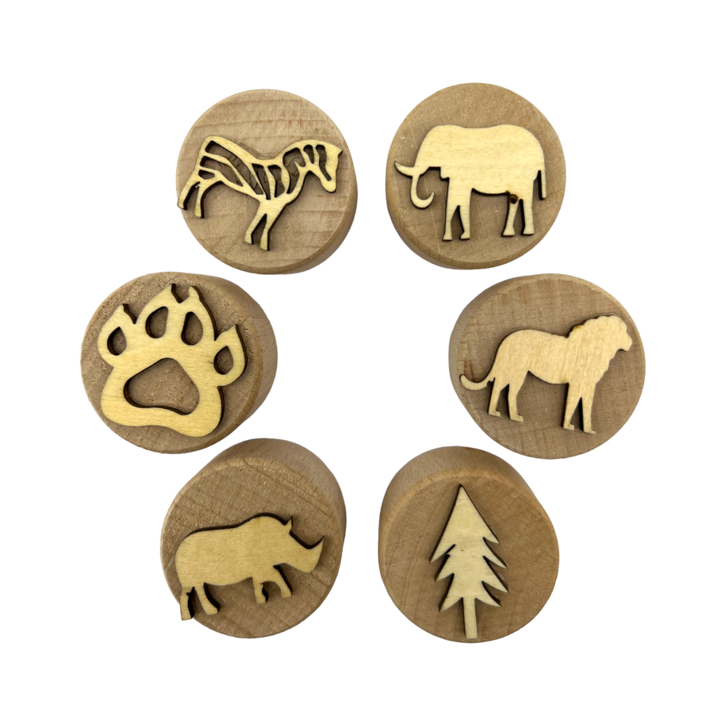 **Pre-order (Ships in 3-4 Weeks)**Wooden Playdough Stampers Set