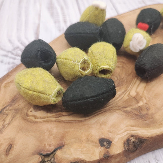 Felt olives (whole and stuffed)