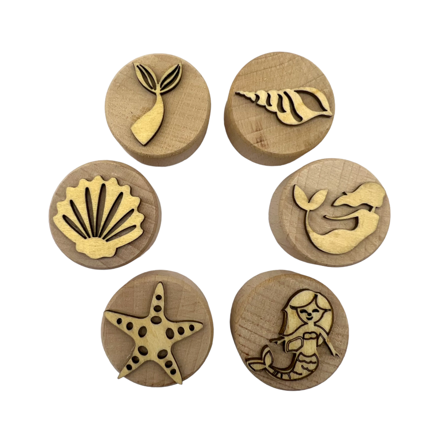 **Pre-order (Ships in 3-4 Weeks)**Wooden Playdough Stampers Set