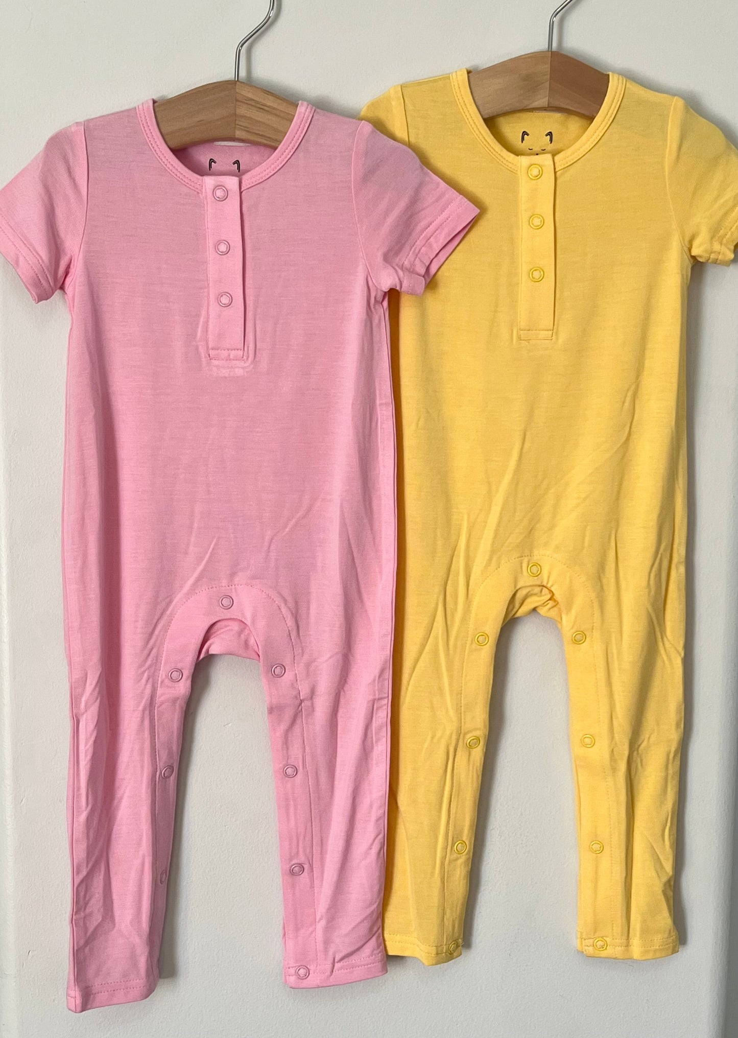 Tea Rose Pink Bamboo One Piece Snap Romper