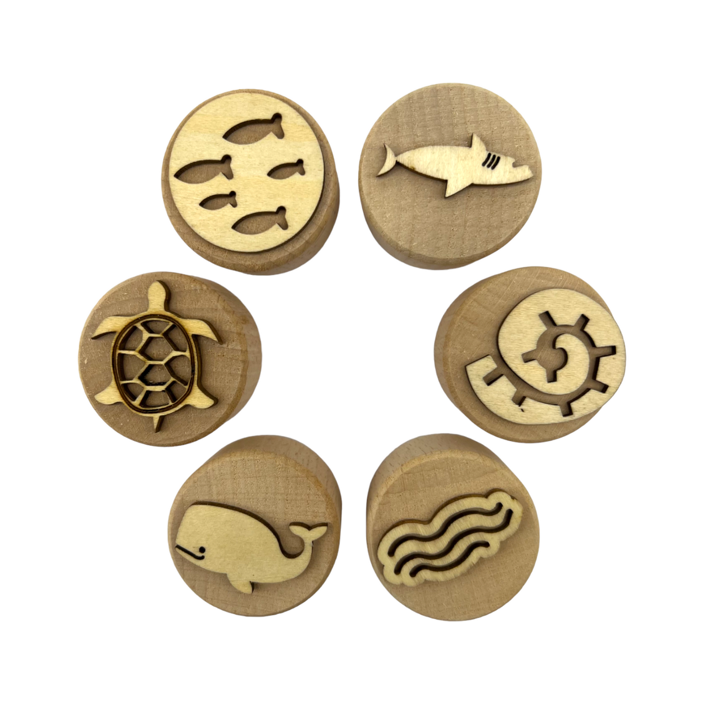 **Pre-order (Ships in 3-4 Weeks)**Wooden Playdough Stampers Set
