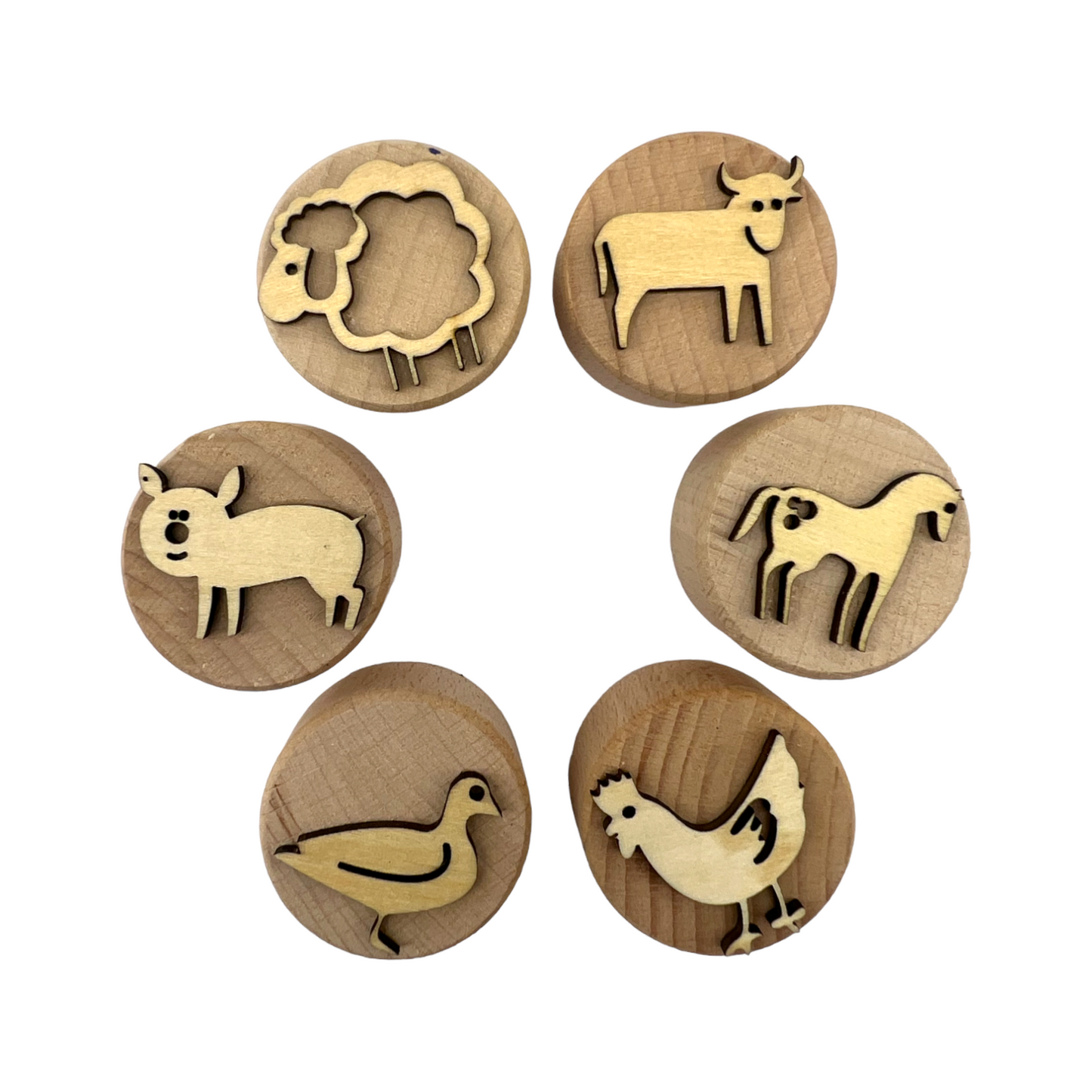 **Pre-order (Ships in 3-4 Weeks)**Wooden Playdough Stampers Set
