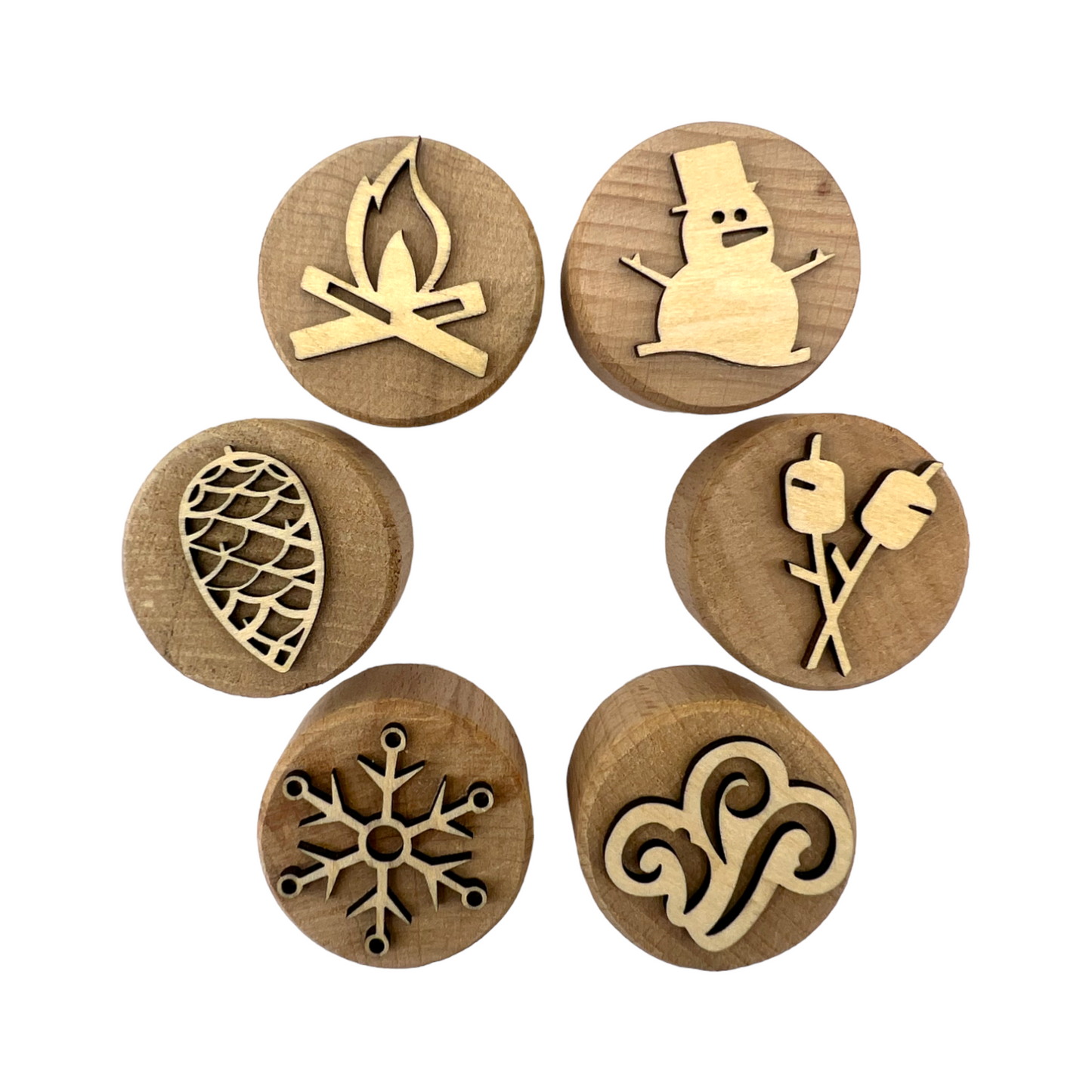 **Pre-order (Ships in 3-4 Weeks)**Wooden Playdough Stampers Set