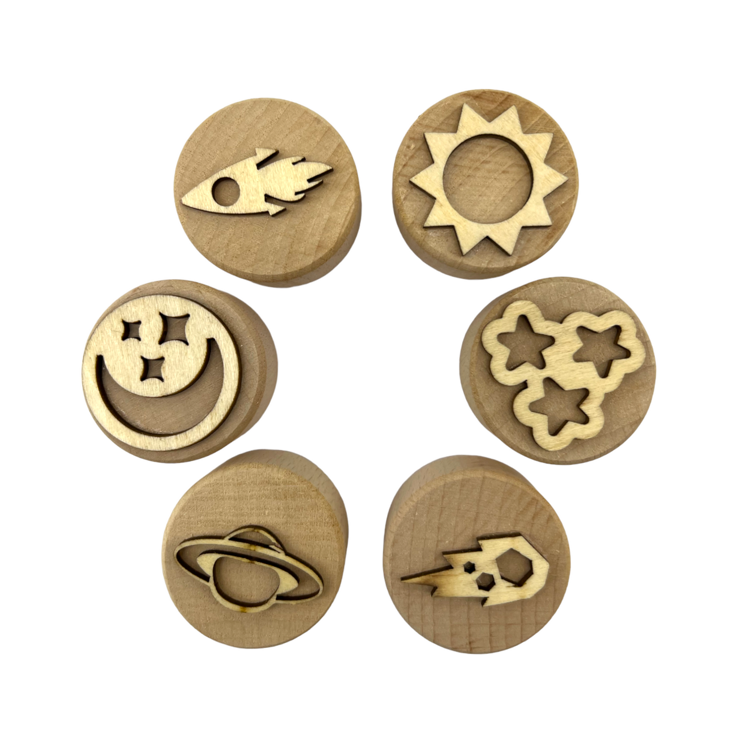 **Pre-order (Ships in 3-4 Weeks)**Wooden Playdough Stampers Set