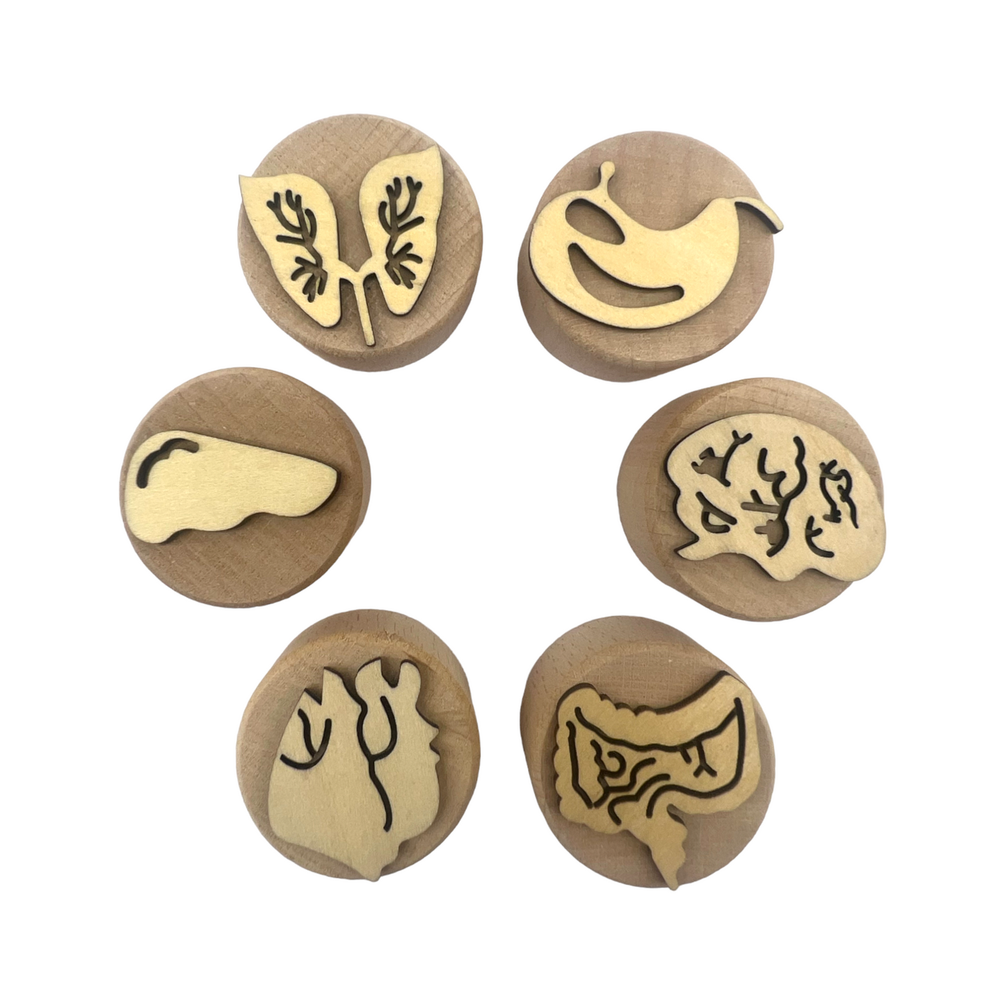 **Pre-order (Ships in 3-4 Weeks)**Wooden Playdough Stampers Set