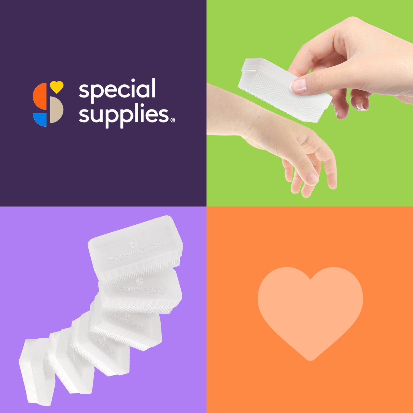 Special Supplies Sensory Brush Therapressure Therapy Brush for Occupational and Sensory Brushing, Stimulating and Calming Tools for Kids and Adults, Soft Flexible Bristles, Latex Free