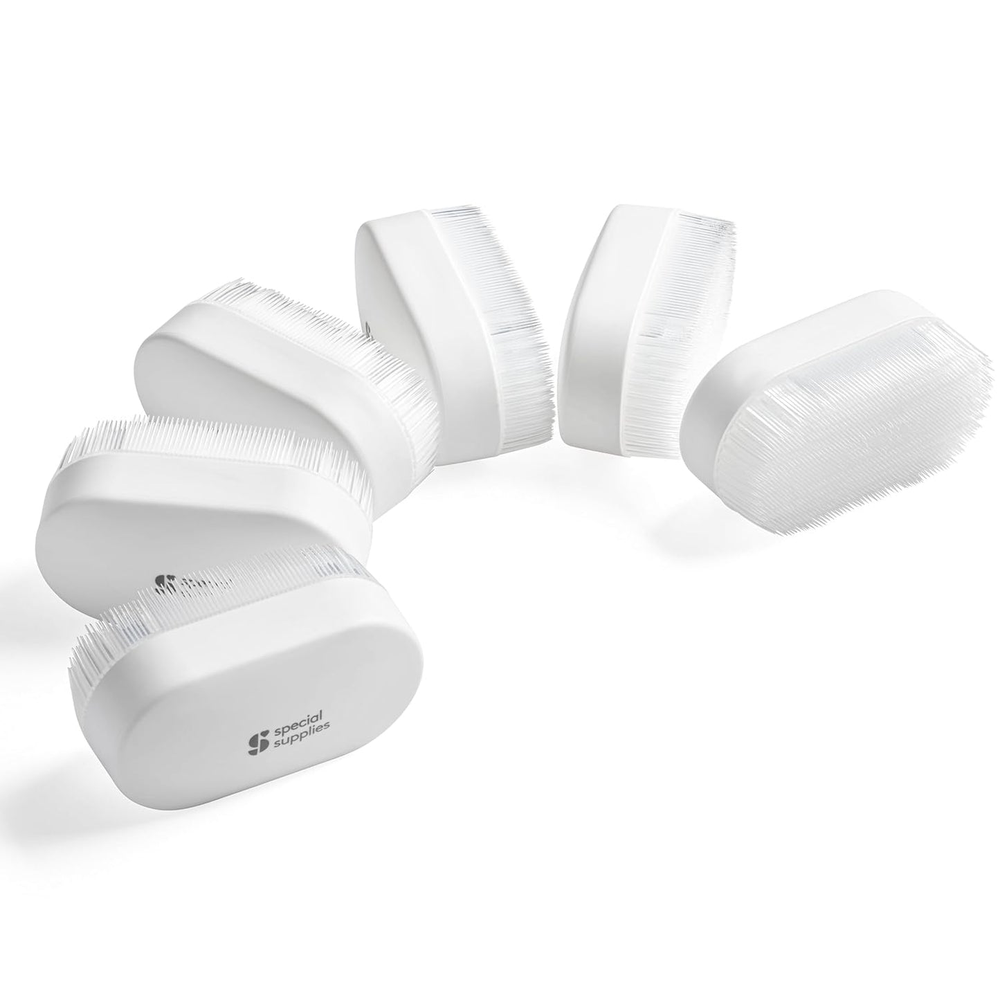 Special Supplies Sensory Brush Therapressure Therapy Brush for Occupational and Sensory Brushing, 6 Pack, White, Stimulating and Calming Tools for Kids and Adults, Soft Flexible Bristles, Latex Free