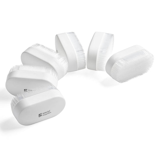 Special Supplies Sensory Brush Therapressure Therapy Brush for Occupational and Sensory Brushing, 6 Pack, White, Stimulating and Calming Tools for Kids and Adults, Soft Flexible Bristles, Latex Free