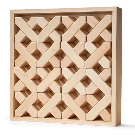 32 Pcs X-shape Blocks Set with Storage Tray