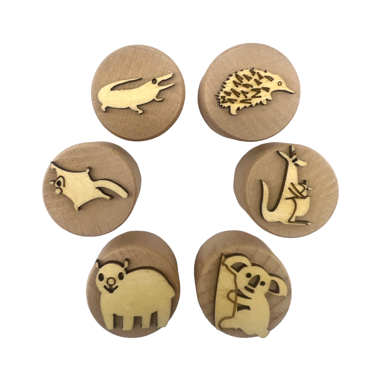 **Pre-order (Ships in 3-4 Weeks)**Wooden Playdough Stampers Set