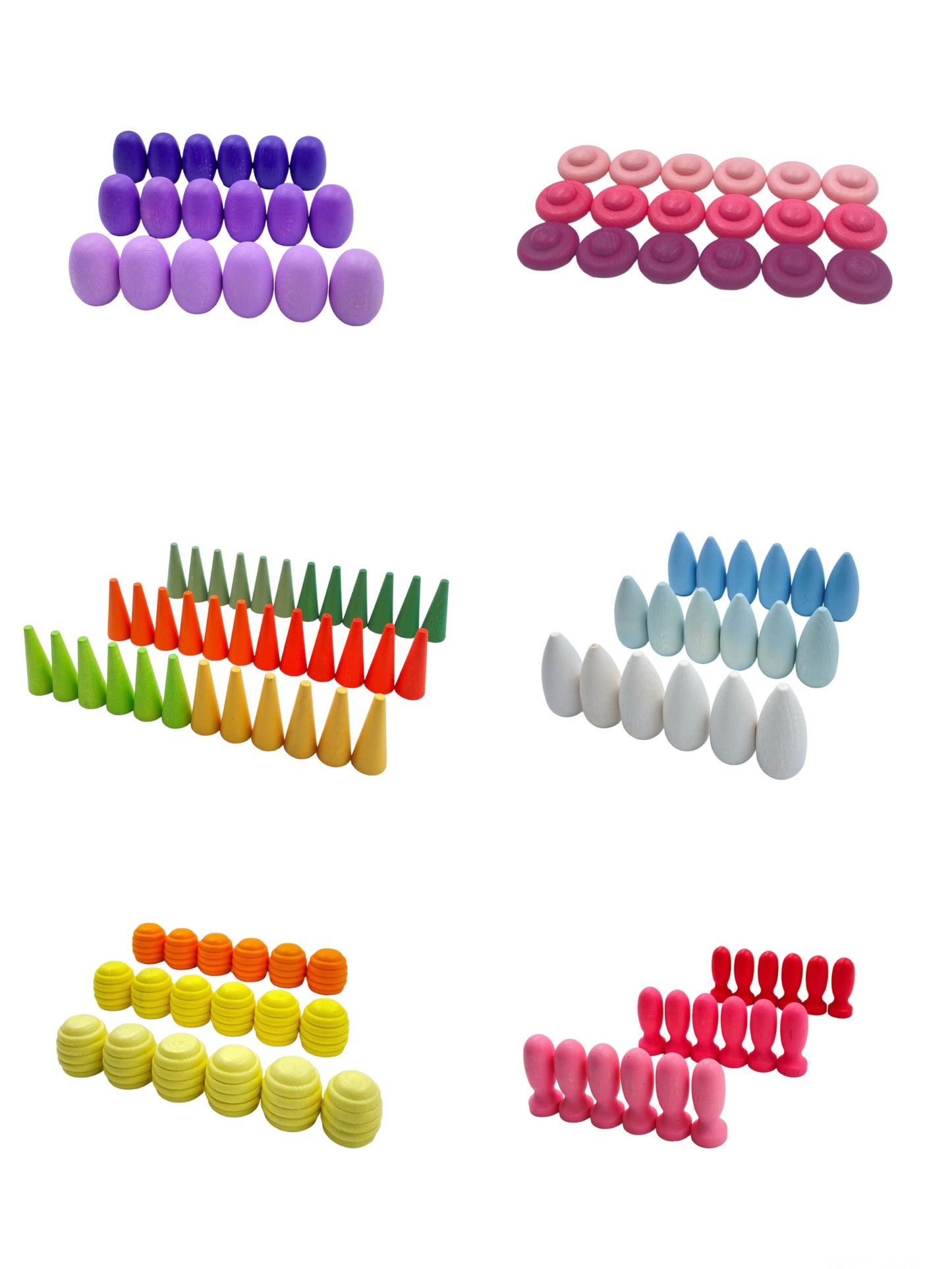 NEW 252 Pcs Mandala Loose Parts with Mini Rainbow and Mini Natural Wooden Building Blocks Play Set