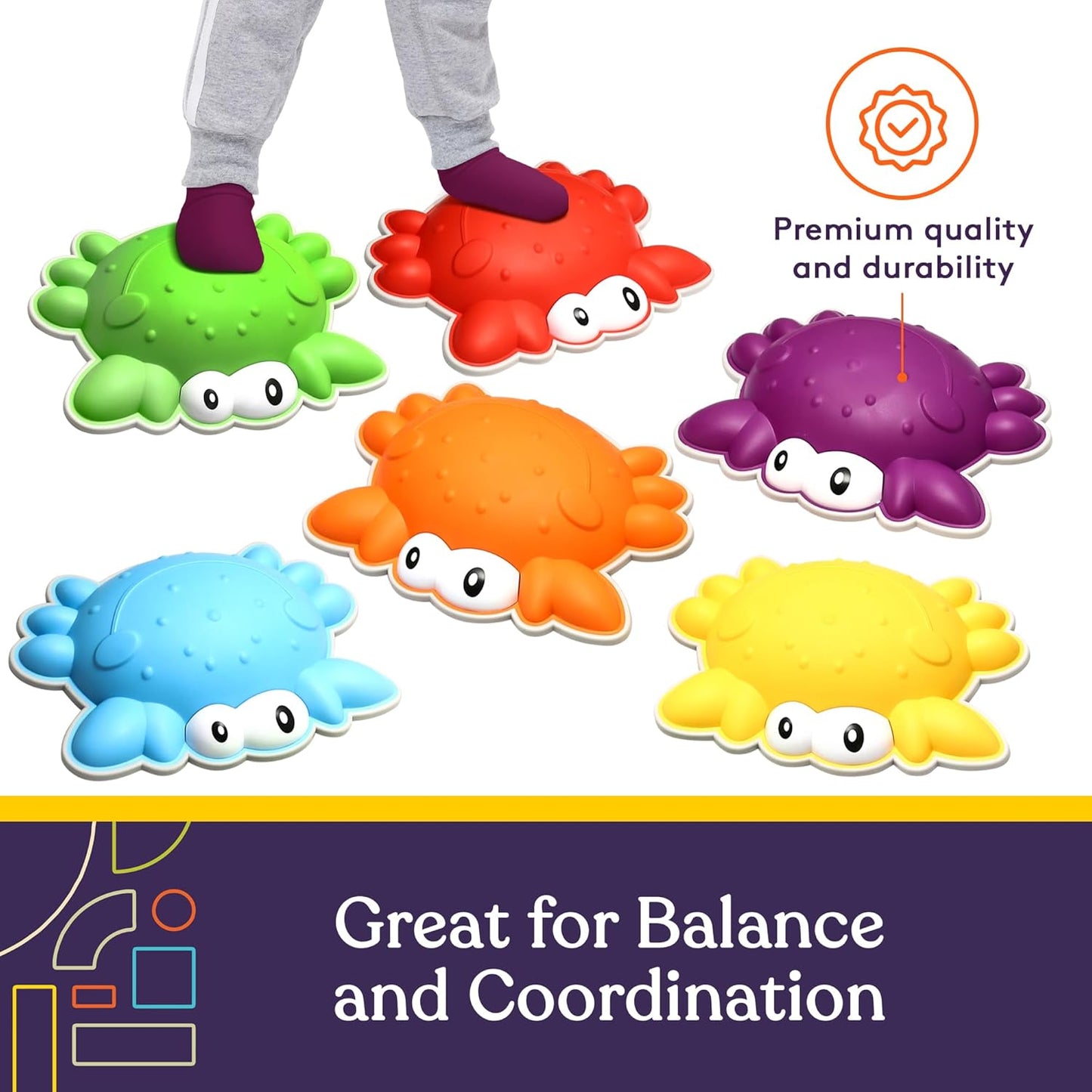 Crab Stepping Stones (Multi-Color): 6 Piece Set