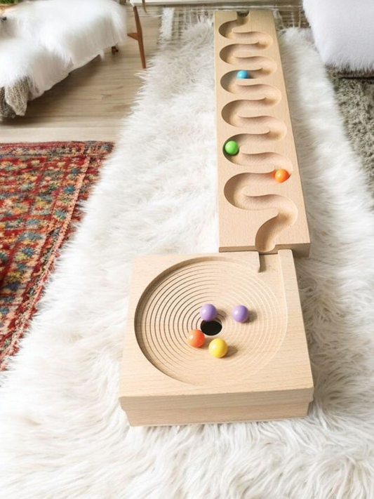 Wooden Marble Run Track