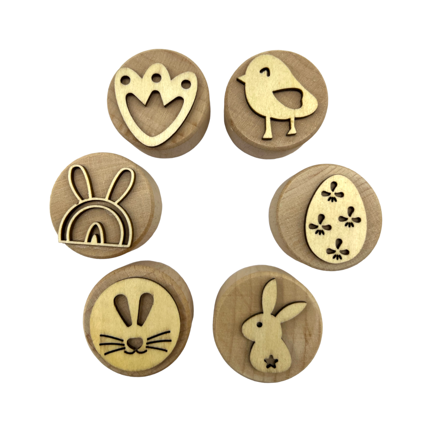 **Pre-order (Ships in 3-4 Weeks)**Wooden Playdough Stampers Set