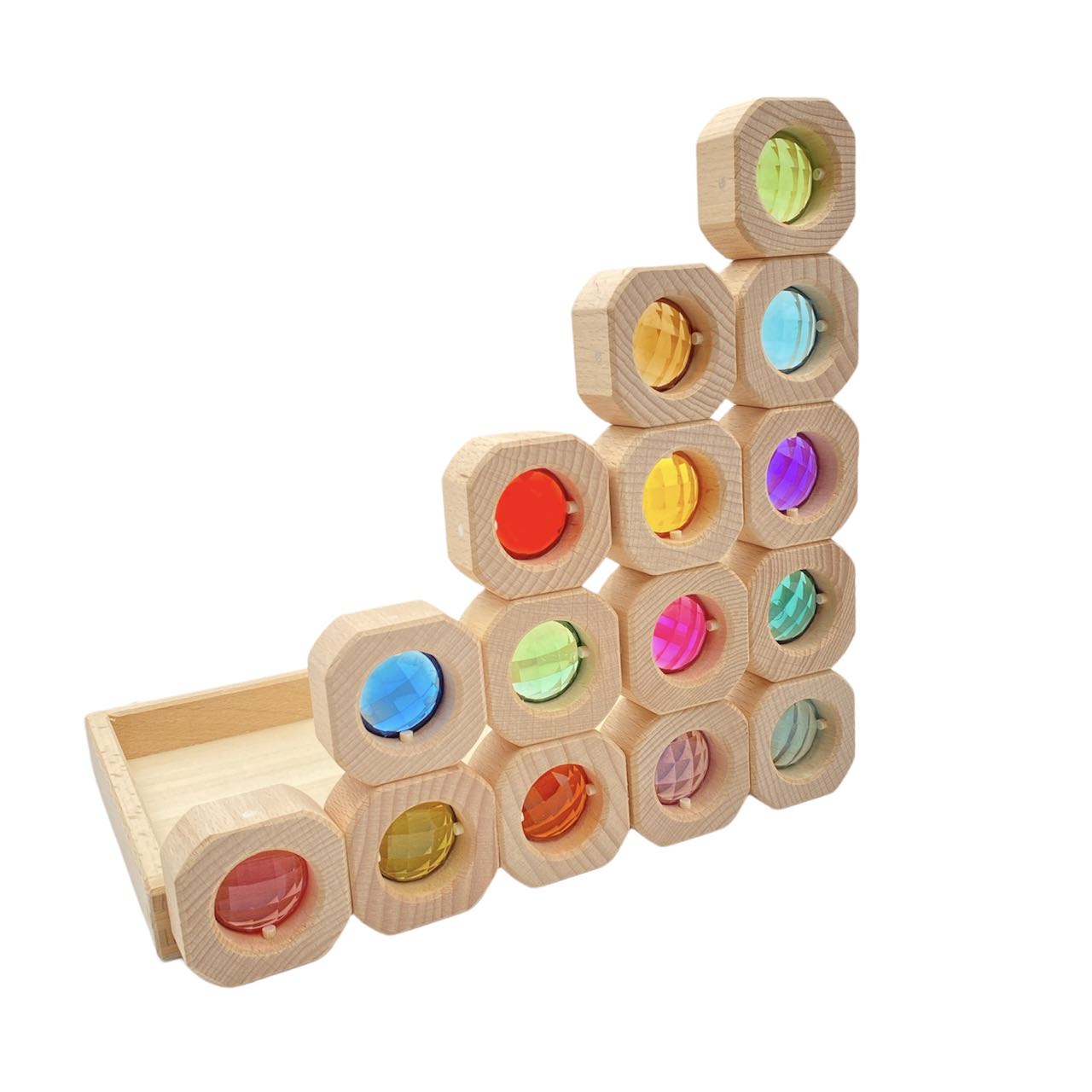 **Pre-order (Ships in 2-3 Weeks)**15 Pcs Bitcoin Pastel/Macaron Window Blocks Set with Storage Tray