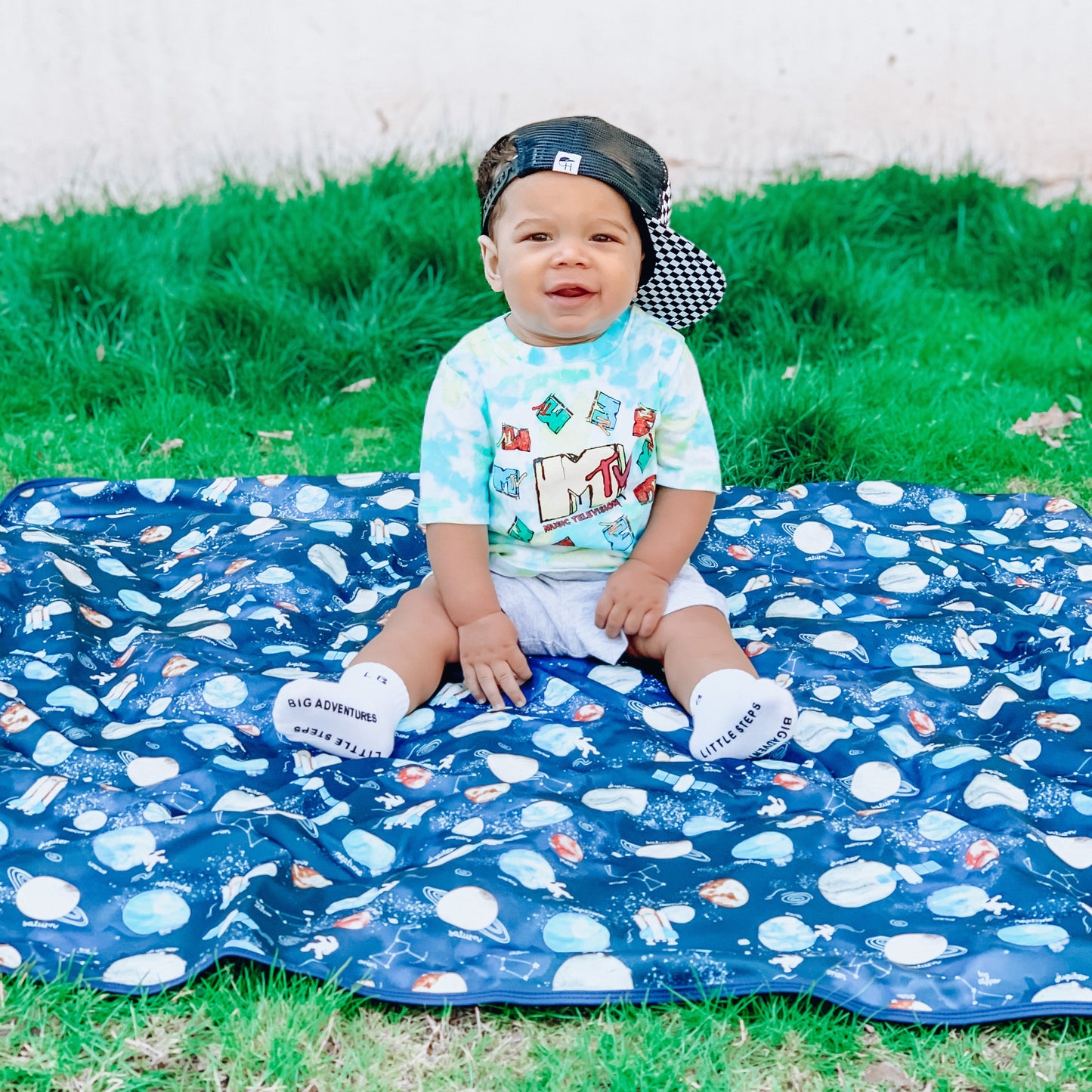 Outer Space Splash Mat - A Waterproof Catch-All for Highchair Spills and More!