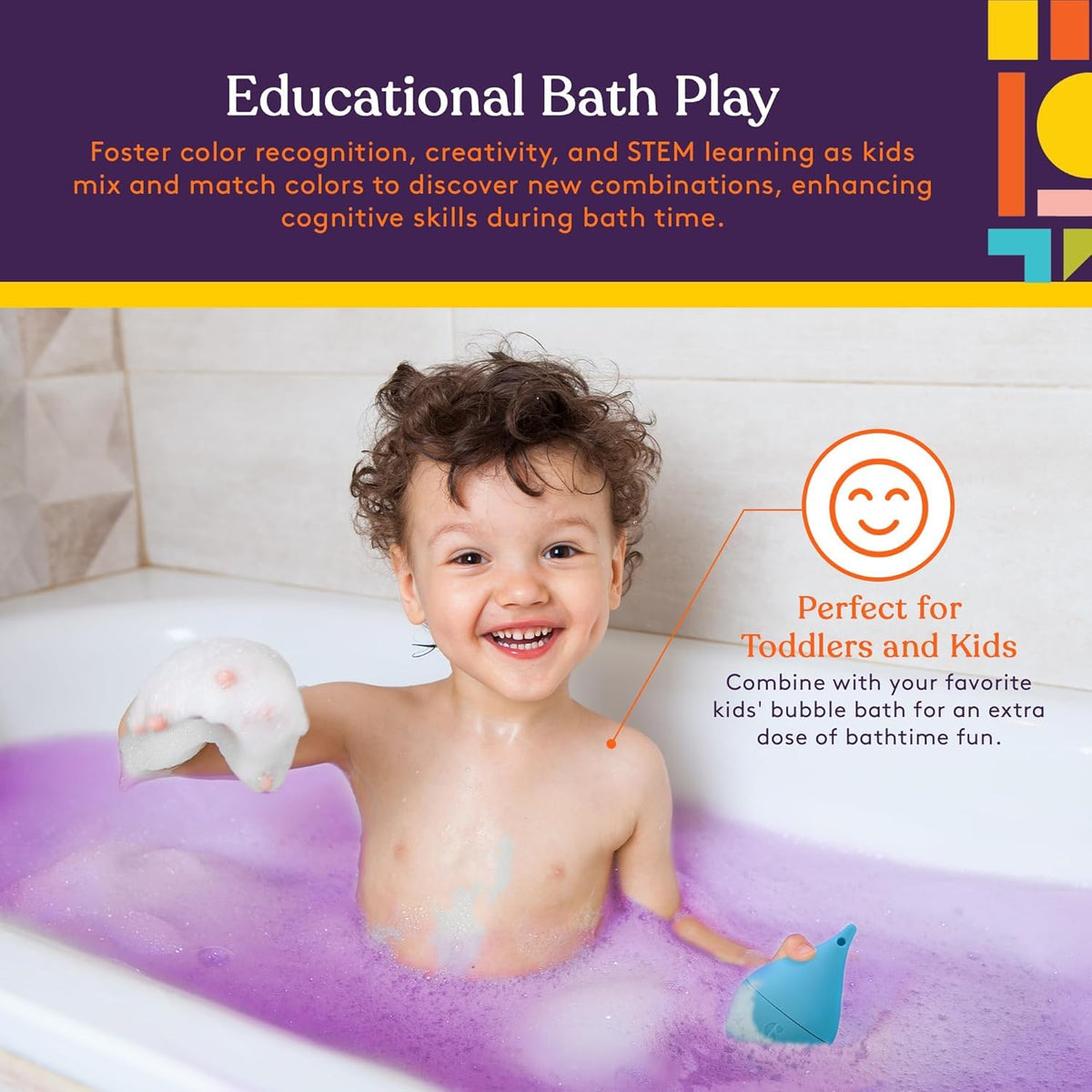 Special Supplies Color Bath Tablets for Kids, 100-Count, Dissolvable, Water Color-Changing Fun, Cute Toy Included
