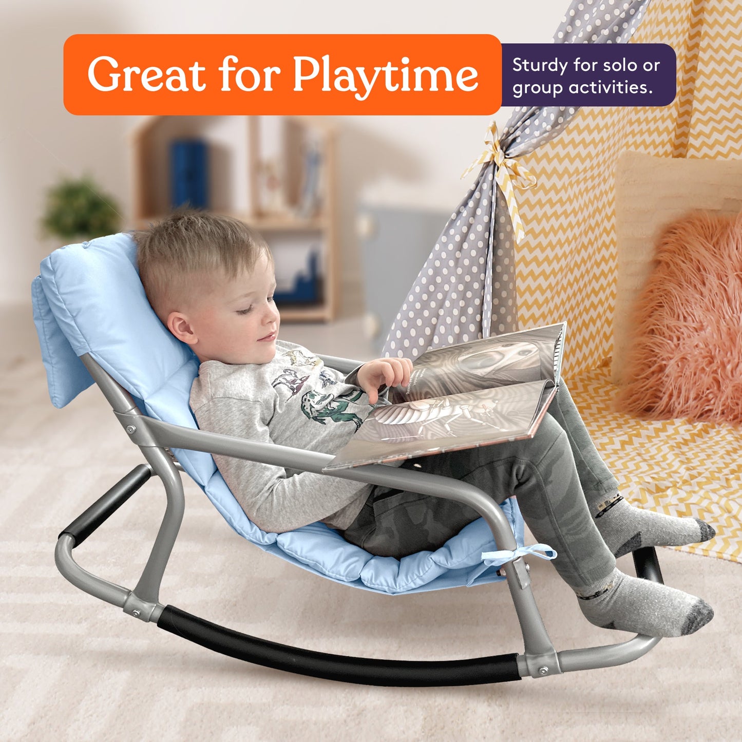 Special Supplies Sensory Rocking Chair for Kids - Comfortable Kids Rocker- Versatile Floor Chair with Soft Fabric and Stability for Playroom, Bedroom, or Nursery (Ages 3+)