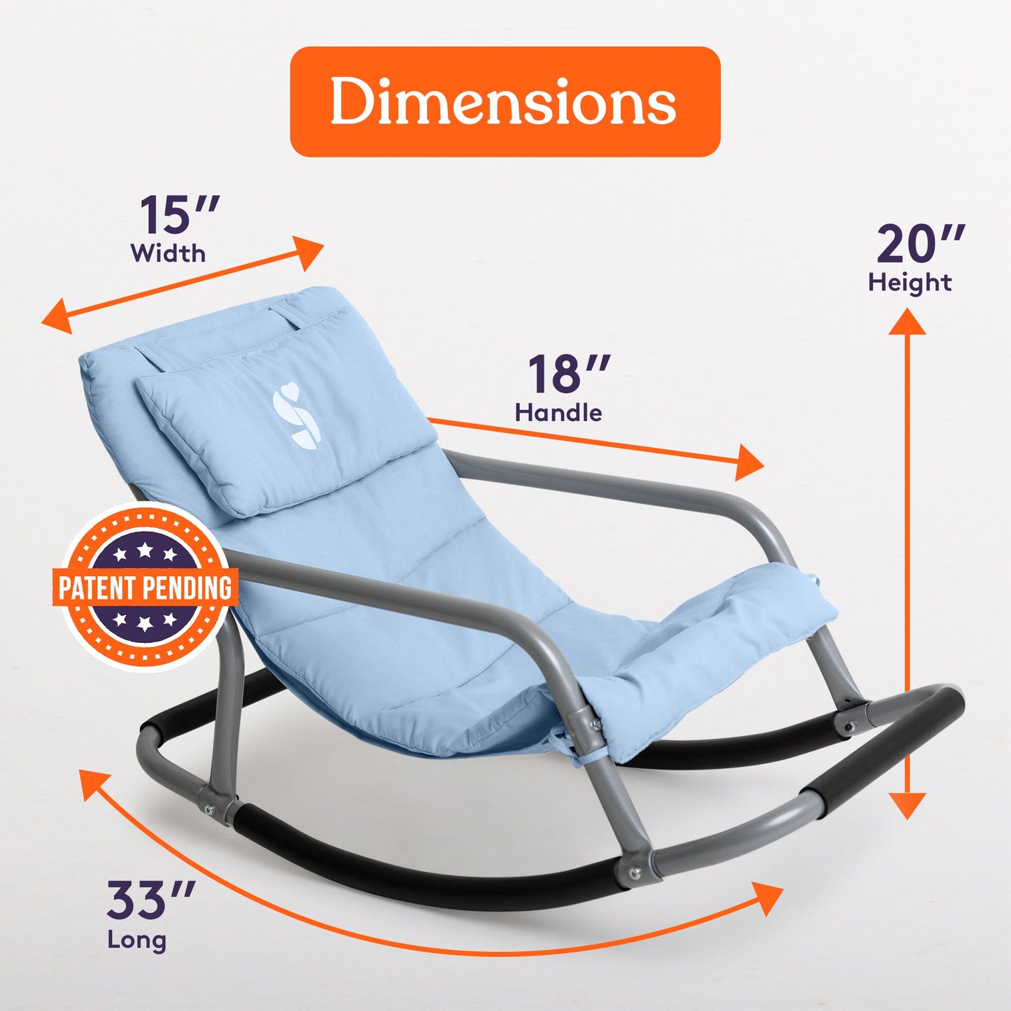 Special Supplies Sensory Rocking Chair for Kids - Comfortable Kids Rocker- Versatile Floor Chair with Soft Fabric and Stability for Playroom, Bedroom, or Nursery (Ages 3+)