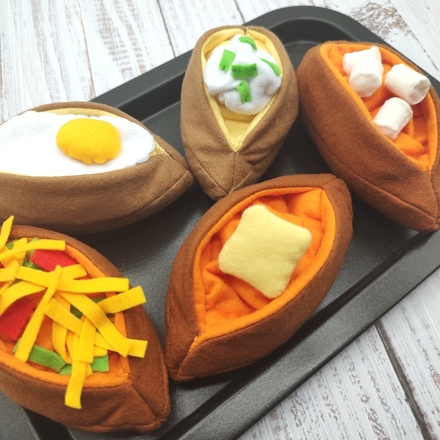 Baked sweet potato plush toy Pretend play food