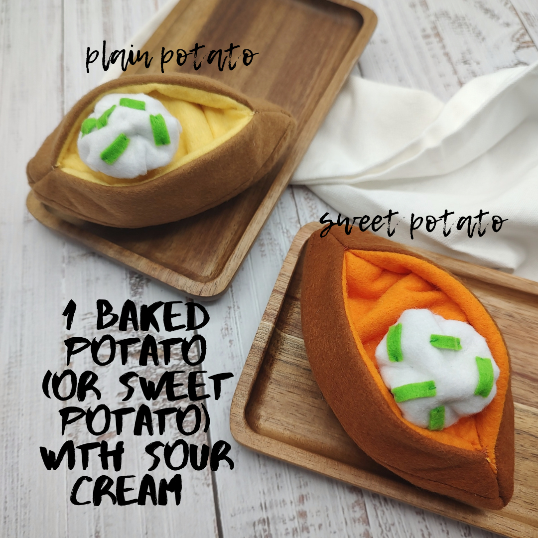 Baked sweet potato plush toy Pretend play food